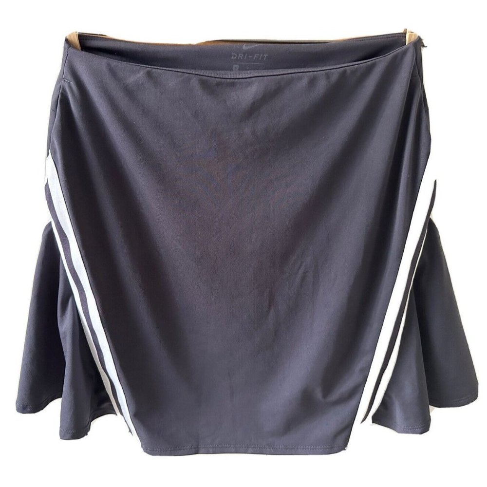 Nike Dri Fit Womens Stretch Gridiron Golf Gray White Striped Skort Size Small